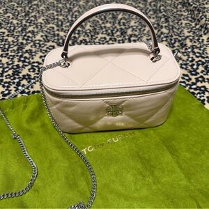 Tory Burch Pale Pink Quilted Top-Handle Mini Crossbody